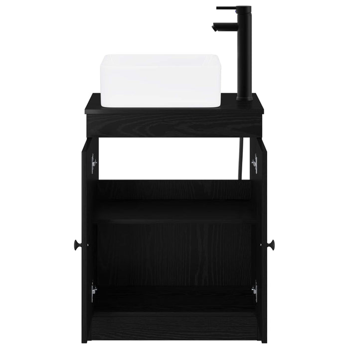 Set de mobilier pentru baie Stejar Negru Lemn prelucrat WALTI