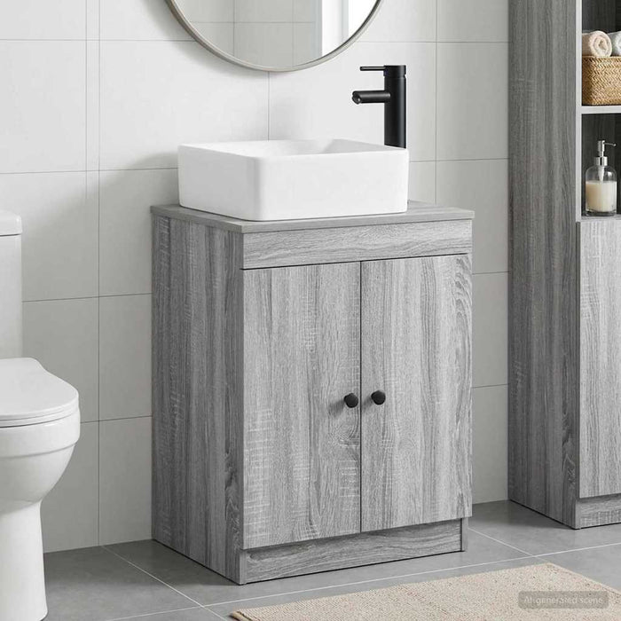 Set de mobilier pentru baie Sonoma gri Lemn prelucrat WALTI