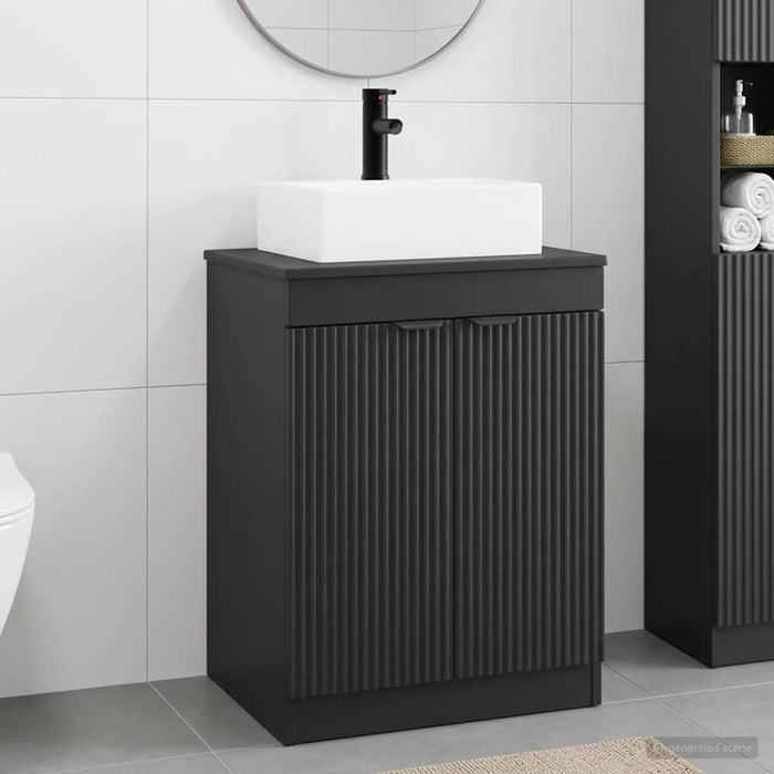 Set de mobilier pentru baie Negru Lemn prelucrat WALTI
