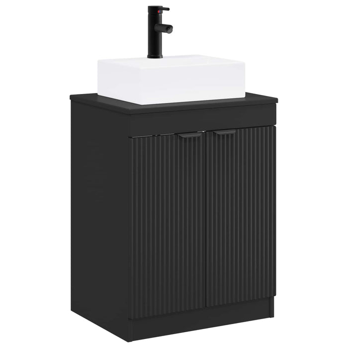 Set de mobilier pentru baie Negru Lemn prelucrat WALTI