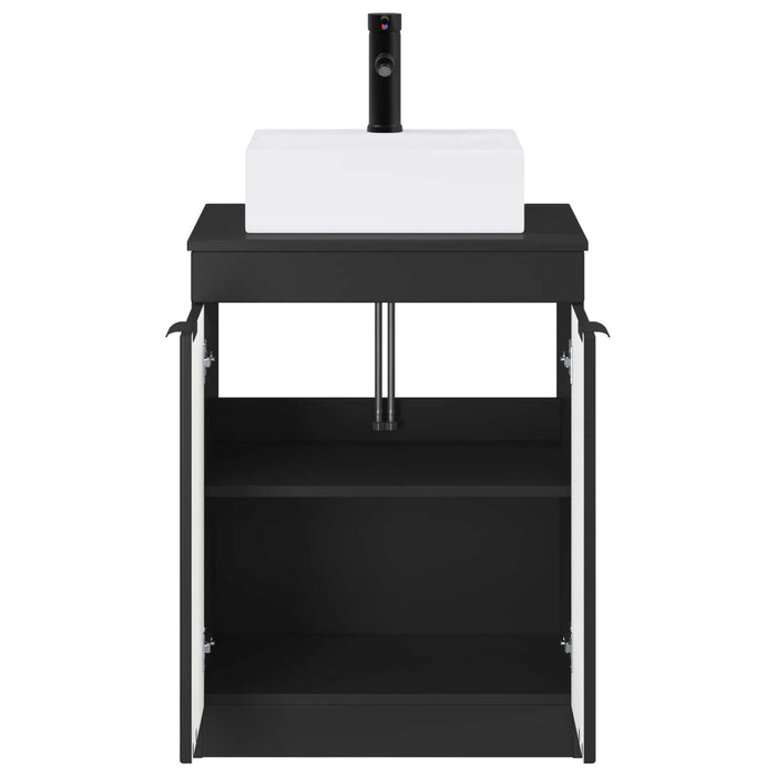 Set de mobilier pentru baie Negru Lemn prelucrat WALTI