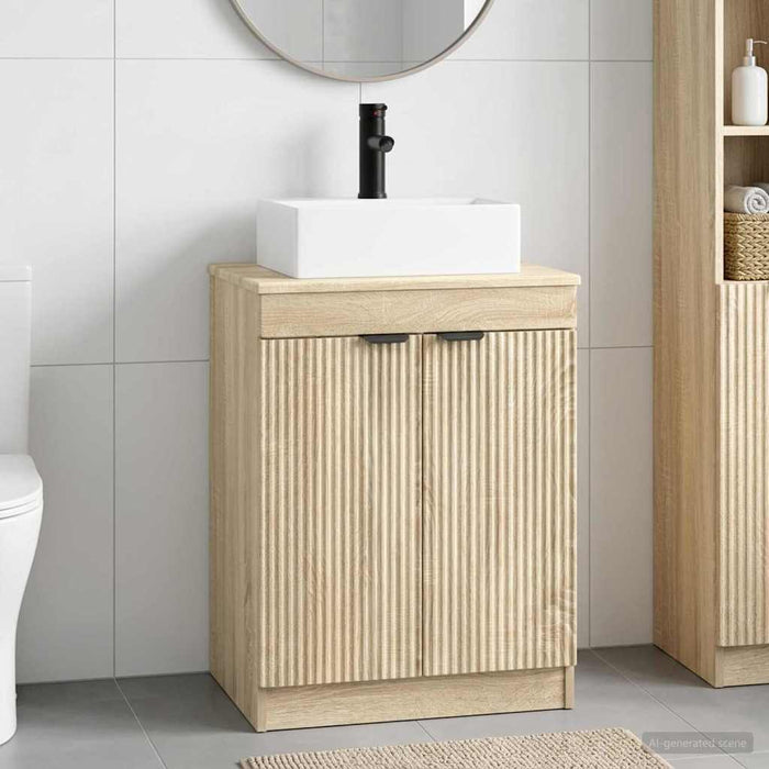 Set de mobilier pentru baie Stejar Sonoma Lemn prelucrat WALTI