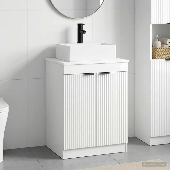 Set de mobilier pentru baie Alb foarte lucios Lemn prelucrat WALTI