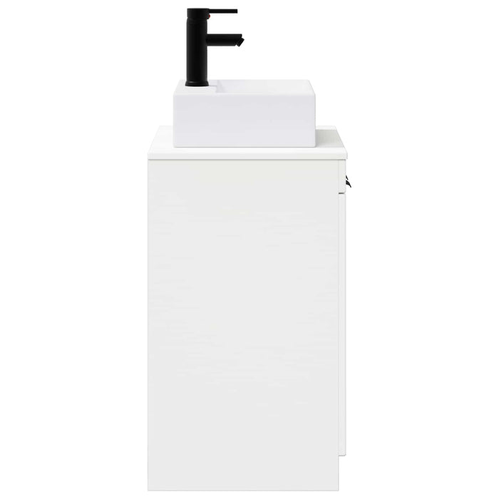 Set de mobilier pentru baie Alb foarte lucios Lemn prelucrat WALTI
