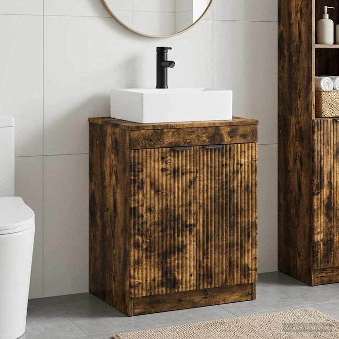 Set de mobilier pentru baie Stejar fumuriu Lemn prelucrat WALTI