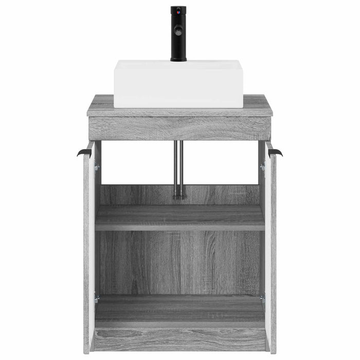 Set de mobilier pentru baie Sonoma gri Lemn prelucrat WALTI
