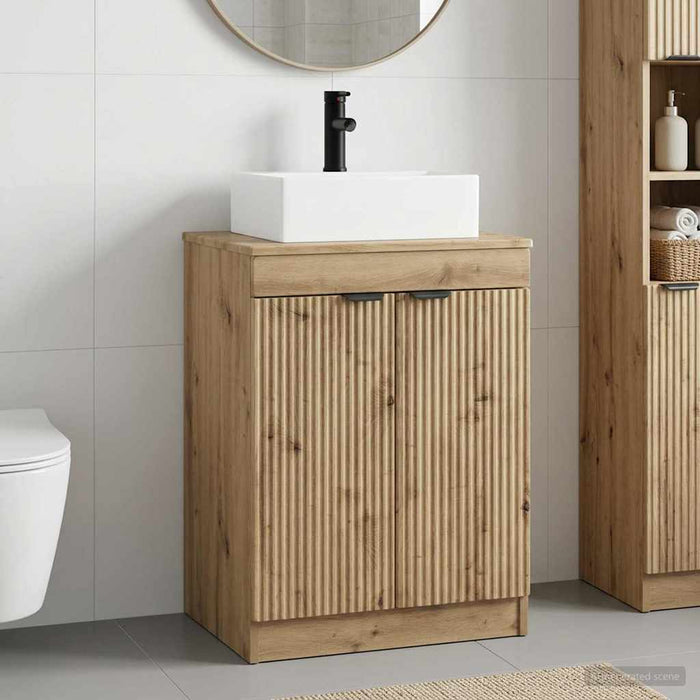 Set de mobilier pentru baie Stejar Artizanal Lemn prelucrat WALTI