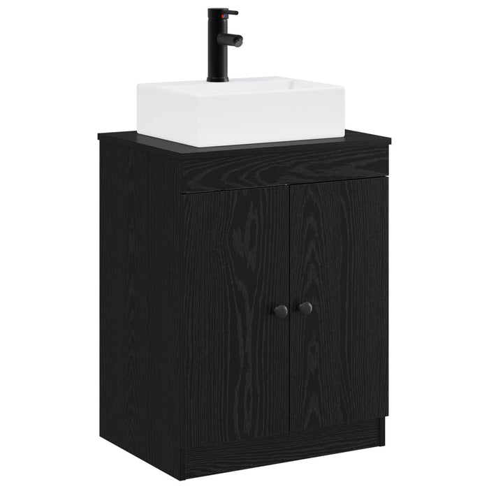 Set de mobilier pentru baie Stejar Negru Lemn prelucrat WALTI