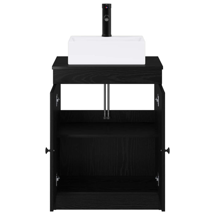 Set de mobilier pentru baie Stejar Negru Lemn prelucrat WALTI