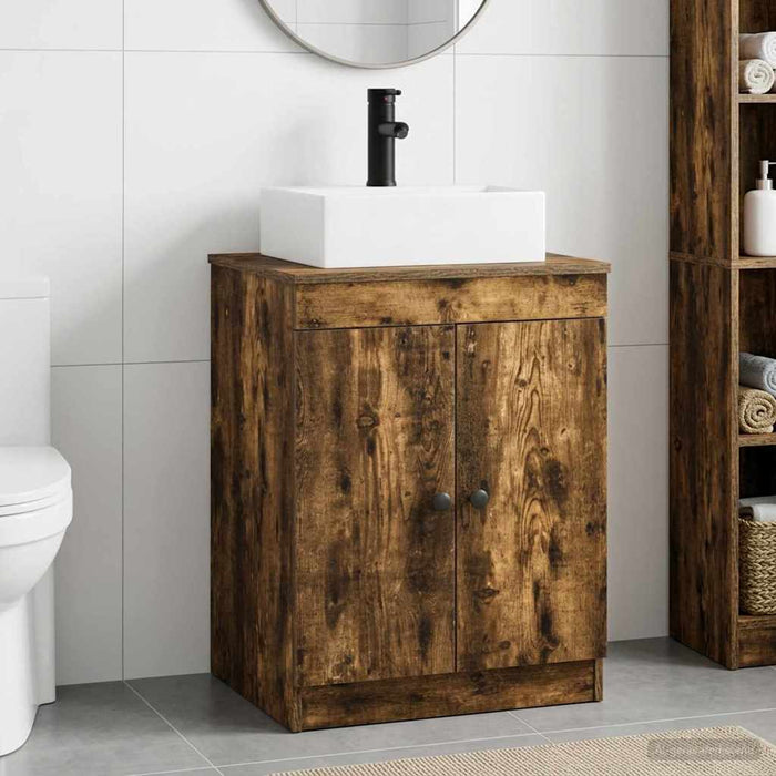Set de mobilier pentru baie Stejar fumuriu Lemn prelucrat WALTI