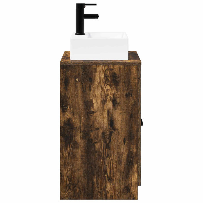 Set de mobilier pentru baie Stejar fumuriu Lemn prelucrat WALTI