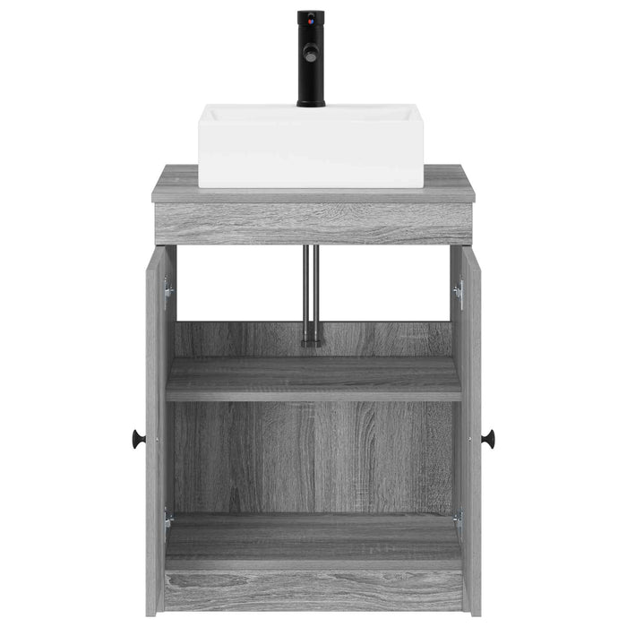 Set de mobilier pentru baie Sonoma gri Lemn prelucrat WALTI