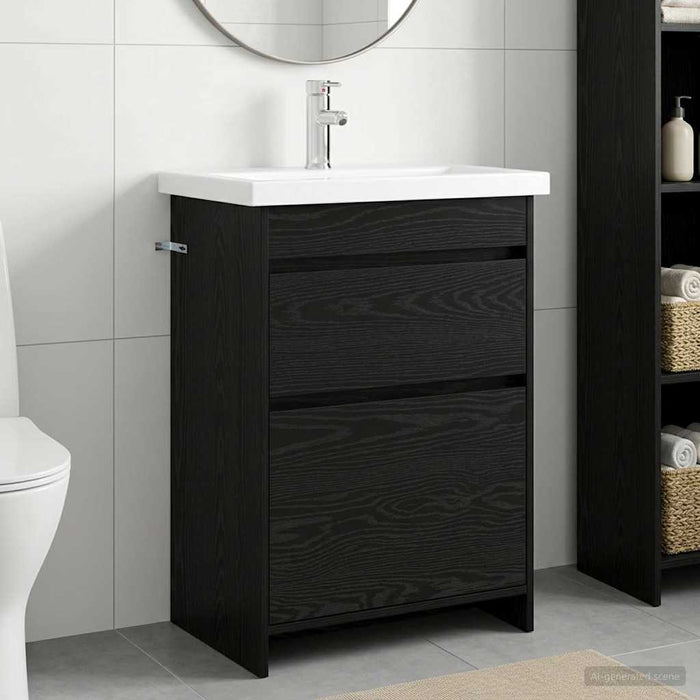 Set de mobilier pentru baie Stejar Negru 61 x 40 x 84,5 cm WALTI