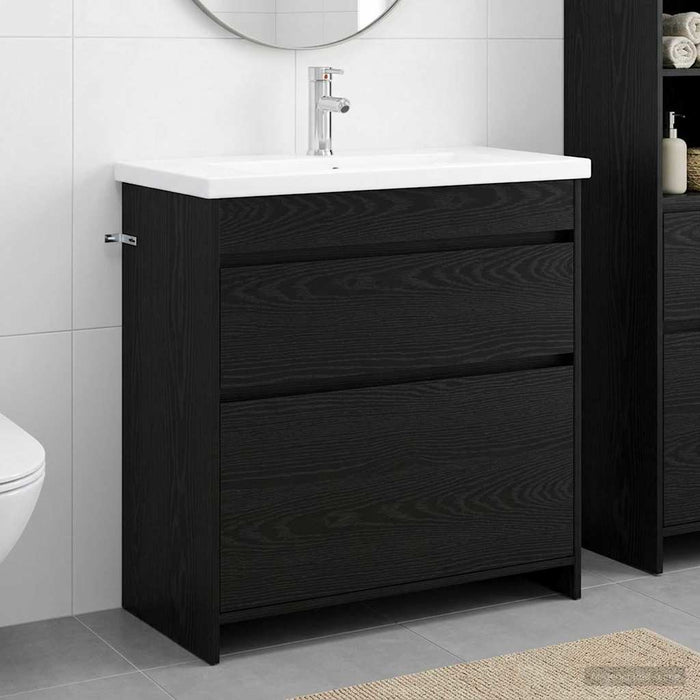 Set de mobilier pentru baie Stejar Negru 81 x 40 x 84,5 cm WALTI