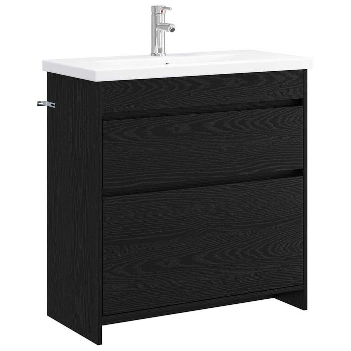 Set de mobilier pentru baie Stejar Negru 81 x 40 x 84,5 cm WALTI