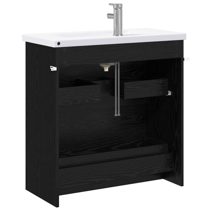 Set de mobilier pentru baie Stejar Negru 81 x 40 x 84,5 cm WALTI