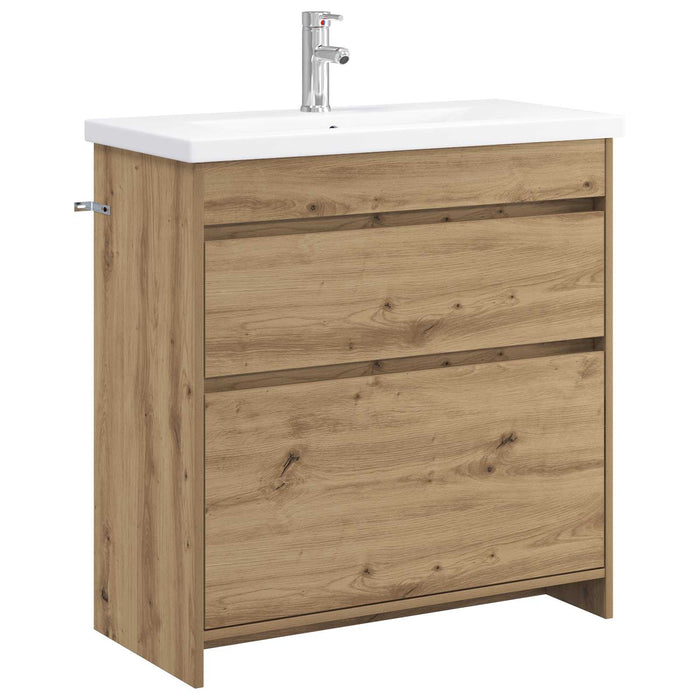 Set de mobilier pentru baie Stejar Artizanal 81 x 40 x 84,5 cm WALTI