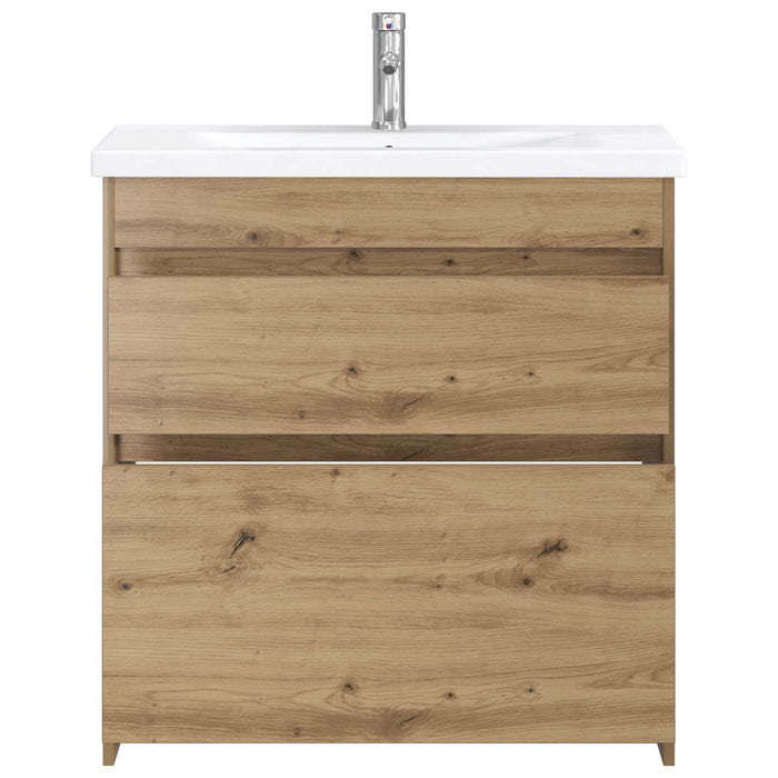 Set de mobilier pentru baie Stejar Artizanal 81 x 40 x 84,5 cm WALTI