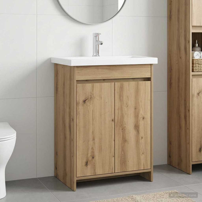 Set de mobilier pentru baie Stejar Artizanal 61 x 40 x 84,5 cm WALTI