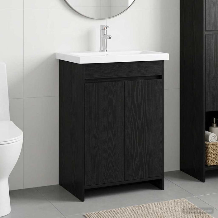 Set de mobilier pentru baie Stejar Negru 81 x 40 x 84,5 cm WALTI