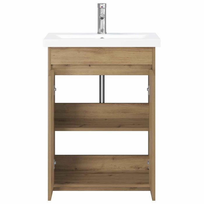 Set de mobilier pentru baie Stejar Artizanal 81 x 40 x 84,5 cm WALTI