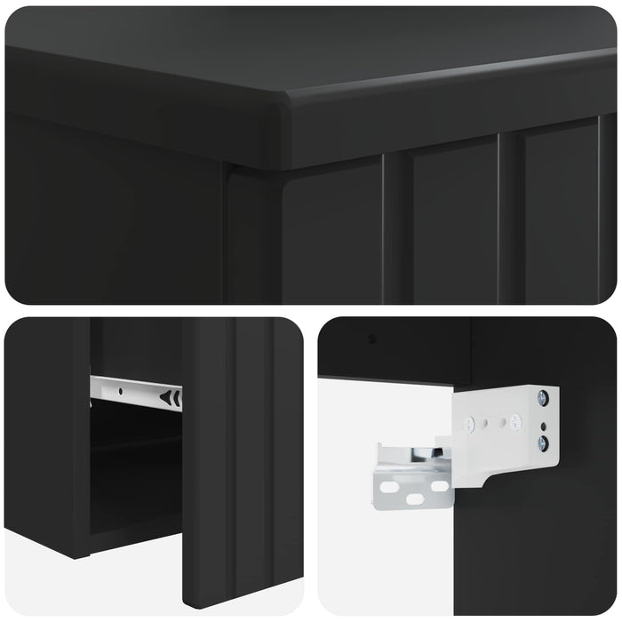 Set de mobilier pentru baie Negru Lemn prelucrat WALTI