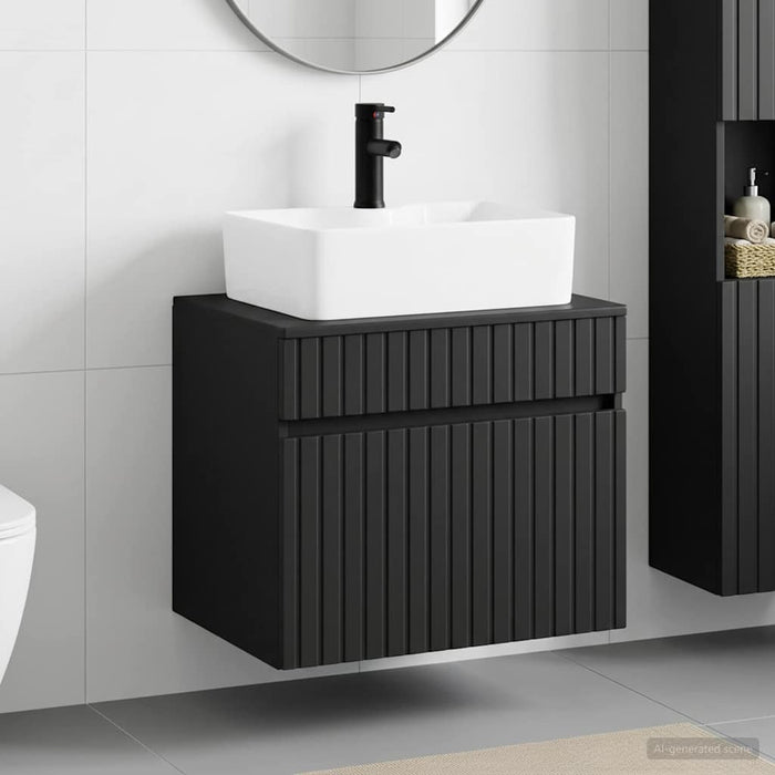 Set de mobilier pentru baie Negru Lemn prelucrat WALTI