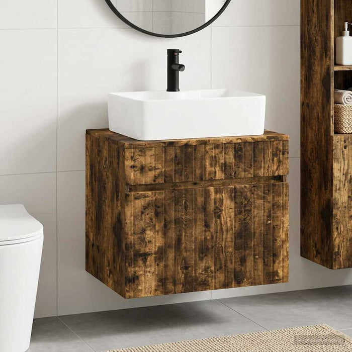 Set de mobilier pentru baie Stejar fumuriu Lemn prelucrat WALTI