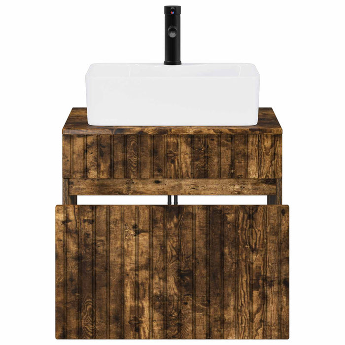 Set de mobilier pentru baie Stejar fumuriu Lemn prelucrat WALTI