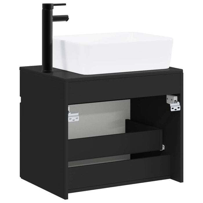 Set de mobilier pentru baie Negru Lemn prelucrat WALTI