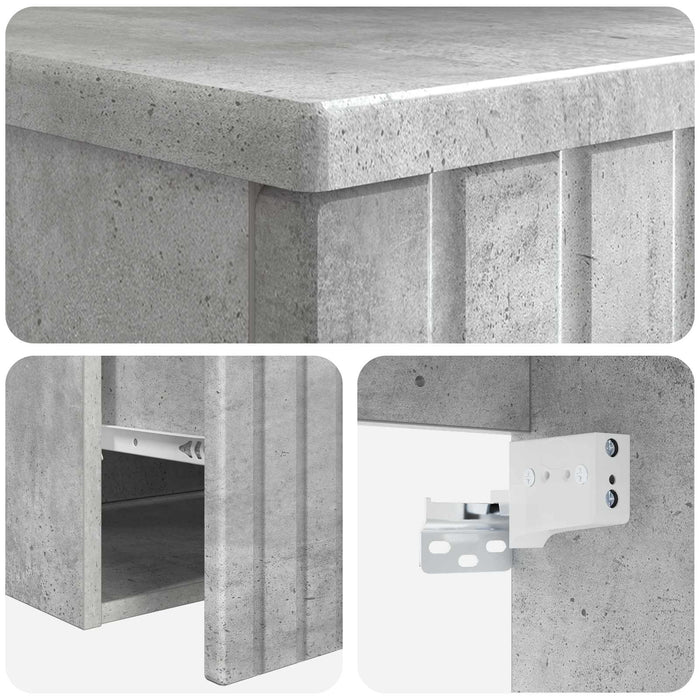 Set de mobilier pentru baie Gri Beton Lemn prelucrat WALTI