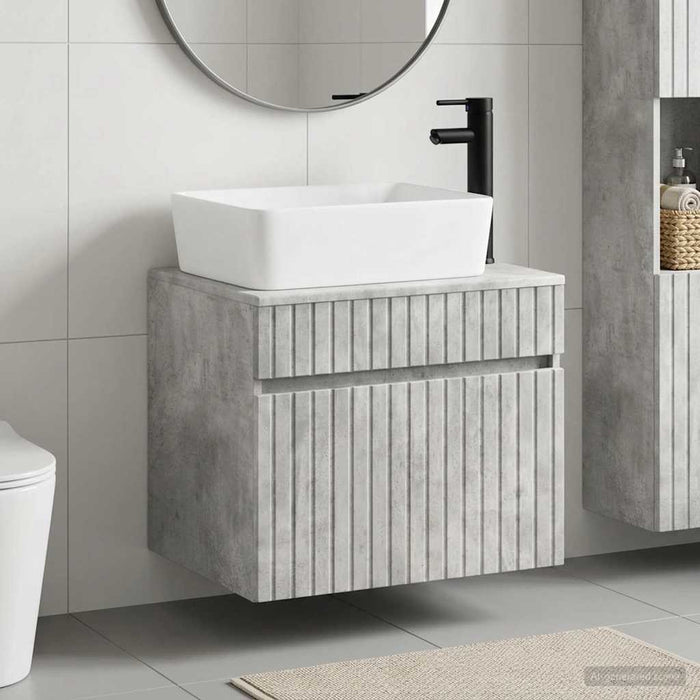 Set de mobilier pentru baie Gri Beton Lemn prelucrat WALTI