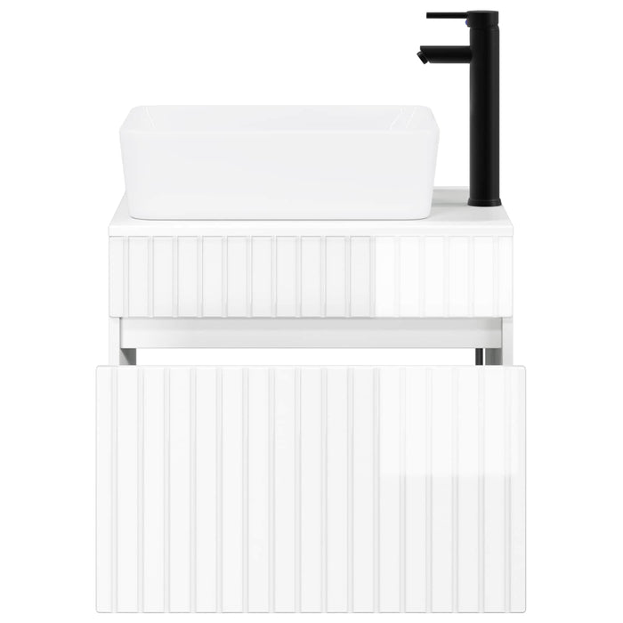 Set de mobilier pentru baie Alb foarte lucios Lemn prelucrat WALTI