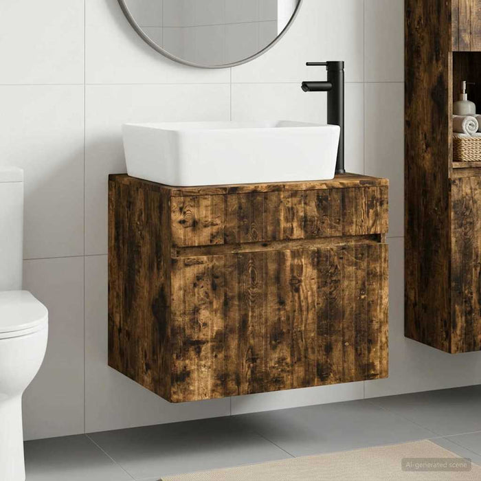 Set de mobilier pentru baie Stejar fumuriu Lemn prelucrat WALTI