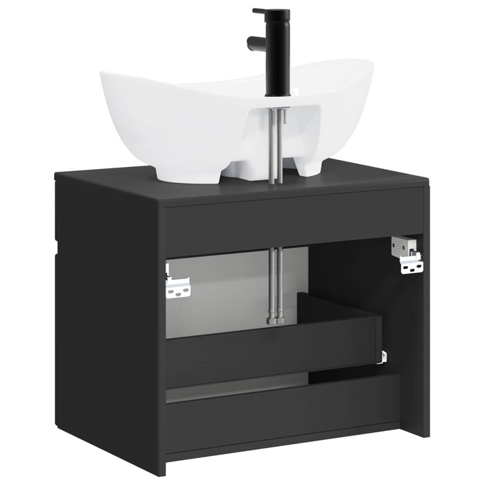 Set de mobilier pentru baie Negru Lemn prelucrat WALTI