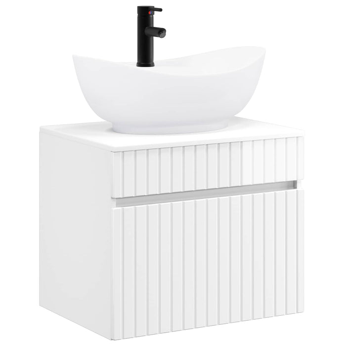 Set de mobilier pentru baie Alb foarte lucios Lemn prelucrat WALTI
