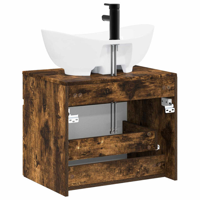 Set de mobilier pentru baie Stejar fumuriu Lemn prelucrat WALTI