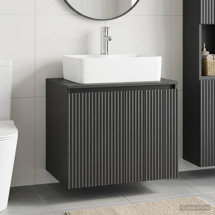 Set de mobilier pentru baie Negru Lemn prelucrat WALTI