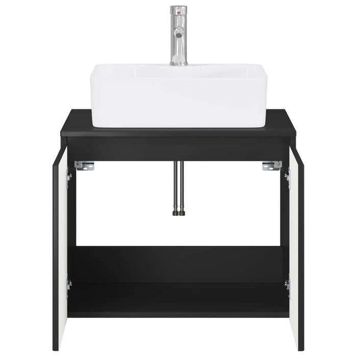 Set de mobilier pentru baie Negru Lemn prelucrat WALTI