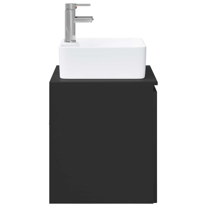 Set de mobilier pentru baie Negru Lemn prelucrat WALTI