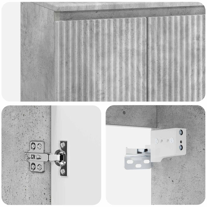 Set de mobilier pentru baie Gri Beton Lemn prelucrat WALTI