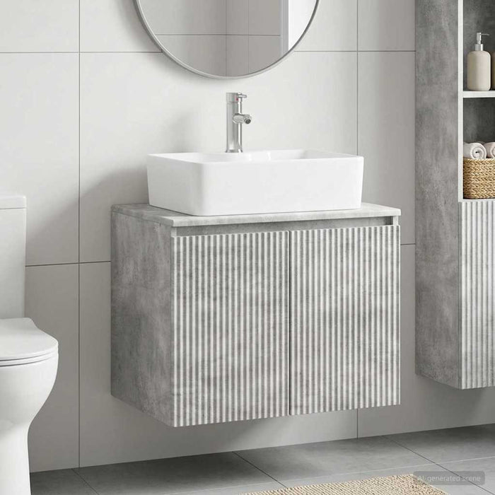 Set de mobilier pentru baie Gri Beton Lemn prelucrat WALTI