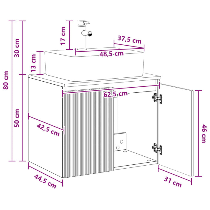 Set de mobilier pentru baie Gri Beton Lemn prelucrat WALTI