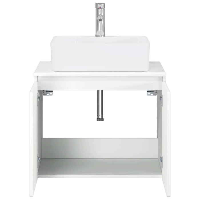 Set de mobilier pentru baie Alb foarte lucios Lemn prelucrat WALTI