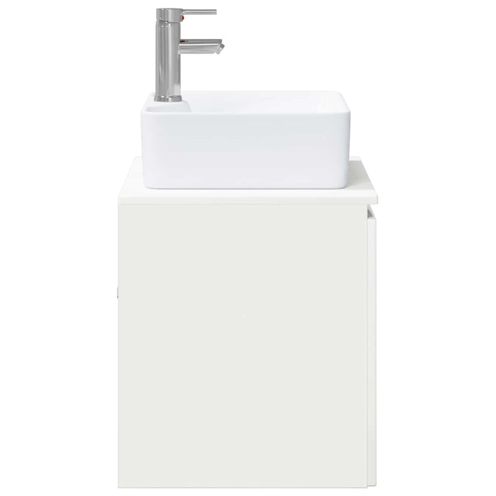 Set de mobilier pentru baie Alb foarte lucios Lemn prelucrat WALTI