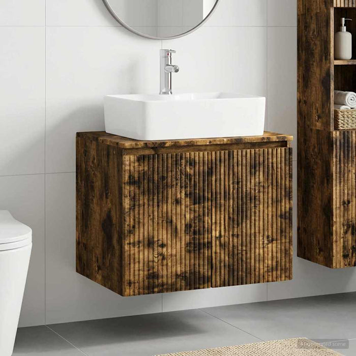 Set de mobilier pentru baie Stejar fumuriu Lemn prelucrat WALTI