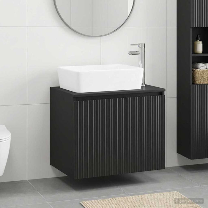 Set de mobilier pentru baie Negru Lemn prelucrat WALTI