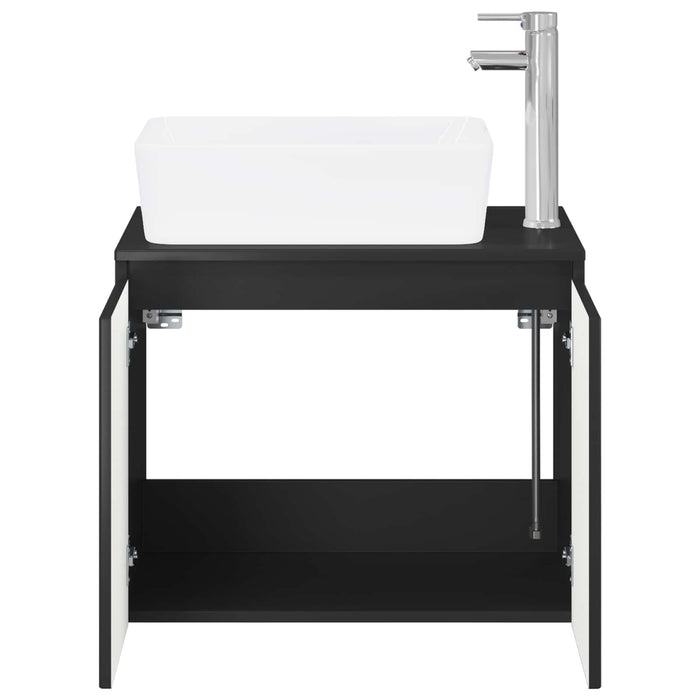 Set de mobilier pentru baie Negru Lemn prelucrat WALTI