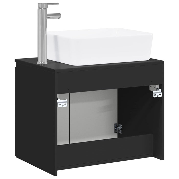 Set de mobilier pentru baie Negru Lemn prelucrat WALTI