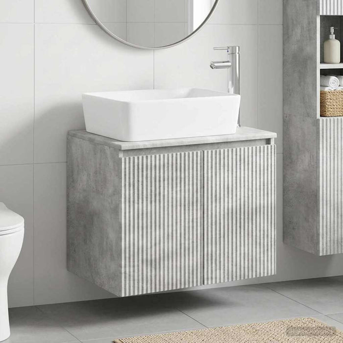 Set de mobilier pentru baie Gri Beton Lemn prelucrat WALTI